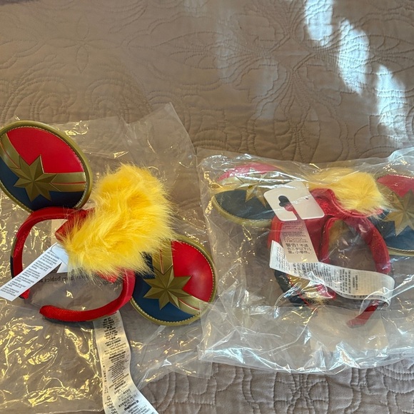 Set of 2 Disney Parks Captain Marvel Mohawk Ear Headbands retails for 29.99 each - Picture 1 of 8